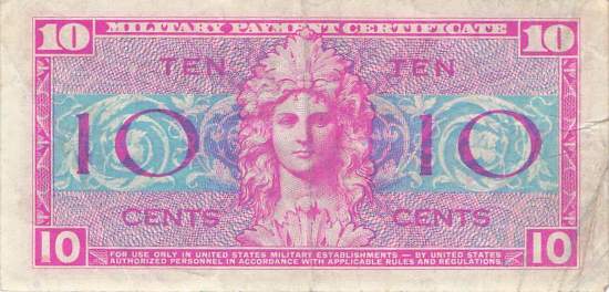 USA MPC Series 521 p.M30 10 Cents 1954 F